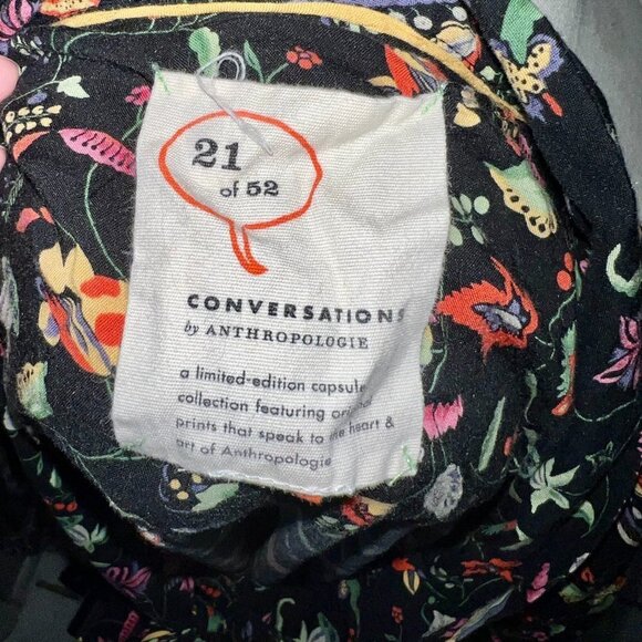 52 Conversation by Anthropologie Floral Shirt with Neck Tie Button Down Size 6 - Picture 4 of 6